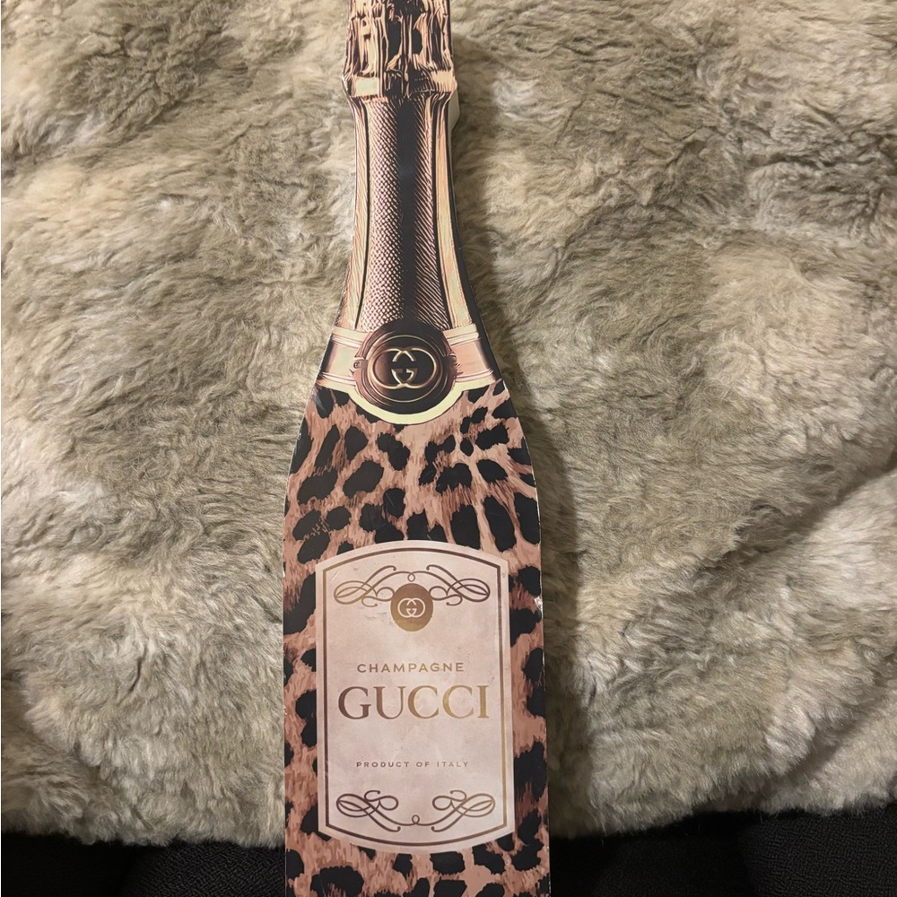 Gucci Leopard Print Champagne Bottle Decor
